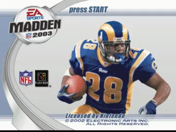 Madden NFL 2003 screen shot title